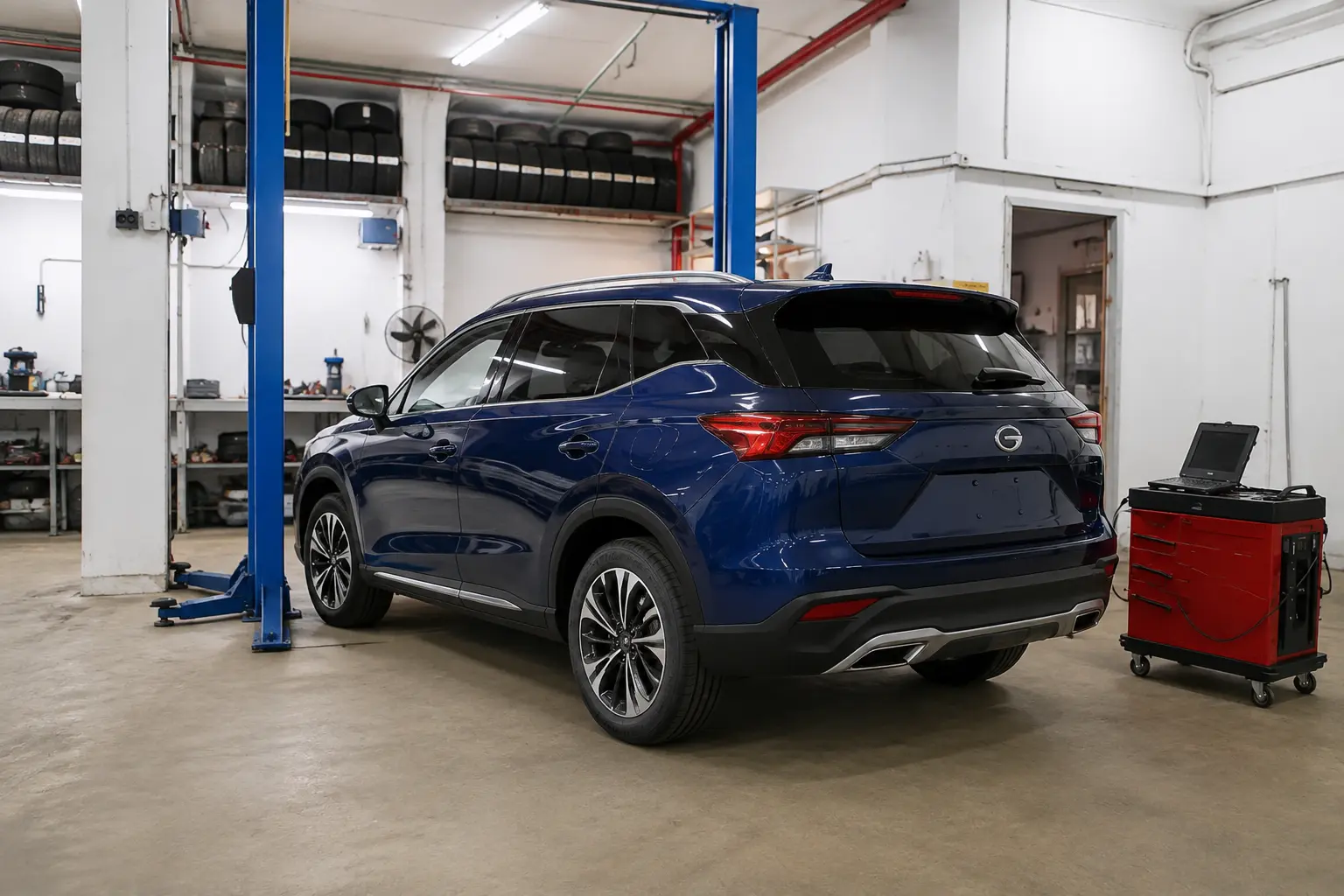 Автомобиль GAC GS4 в зоне обслуживания